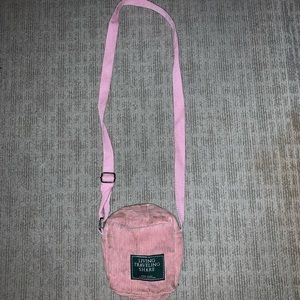pink suede mini bag